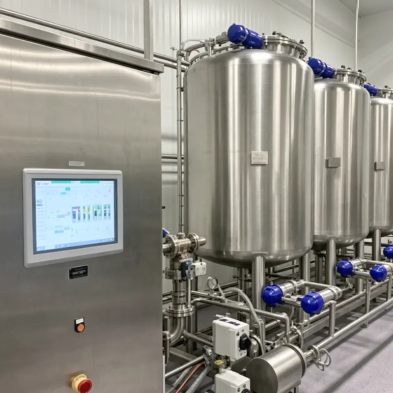 Food-grade CIP-systeem (Clean-in-Place). Food-grade CIP-systeem (Clean-in-Place).